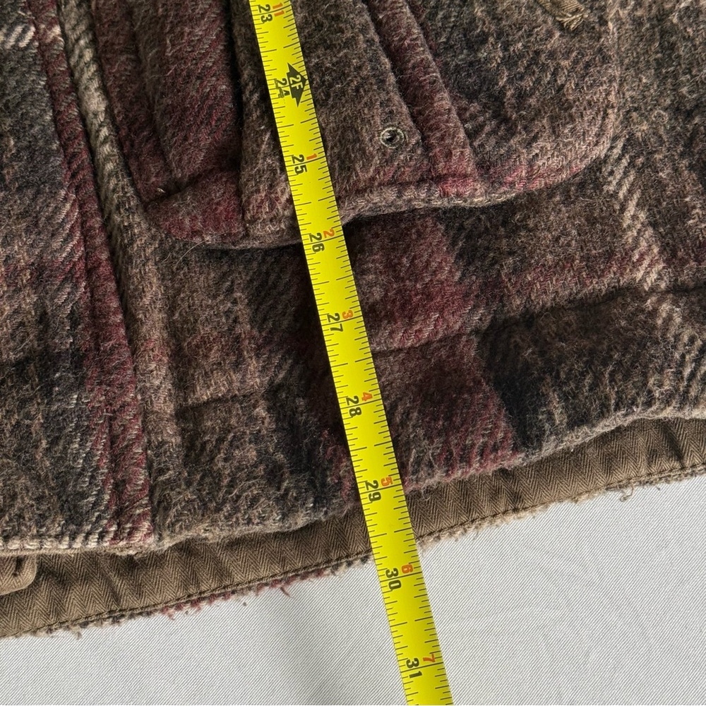 Vintage Chore Jacket Mens XL Flannel Wool Blend Barn Coat Workwear Utility Brown - Picture 15 of 16